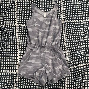 Athleta Girl Gray Camouflage Romper